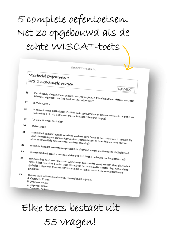 55 vragen per wiscat toets